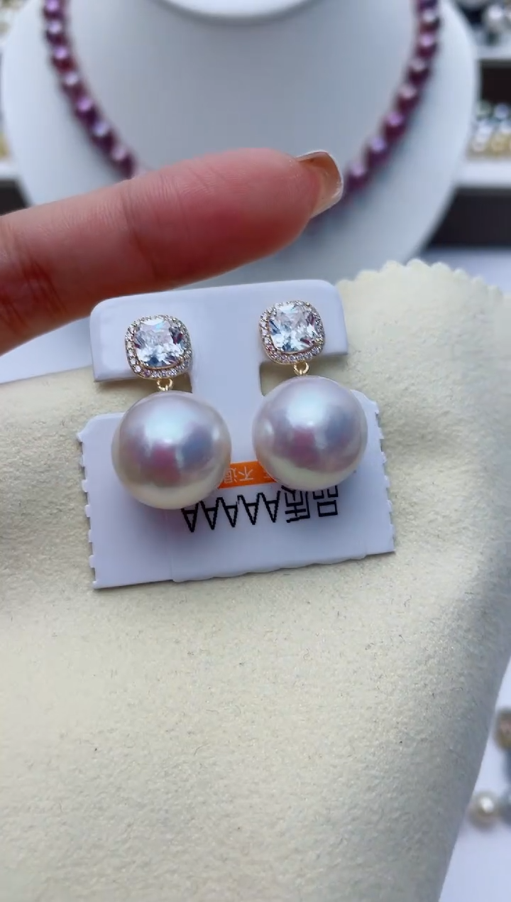 【闪购商品】淡水珍珠耳饰银S925镶嵌W37