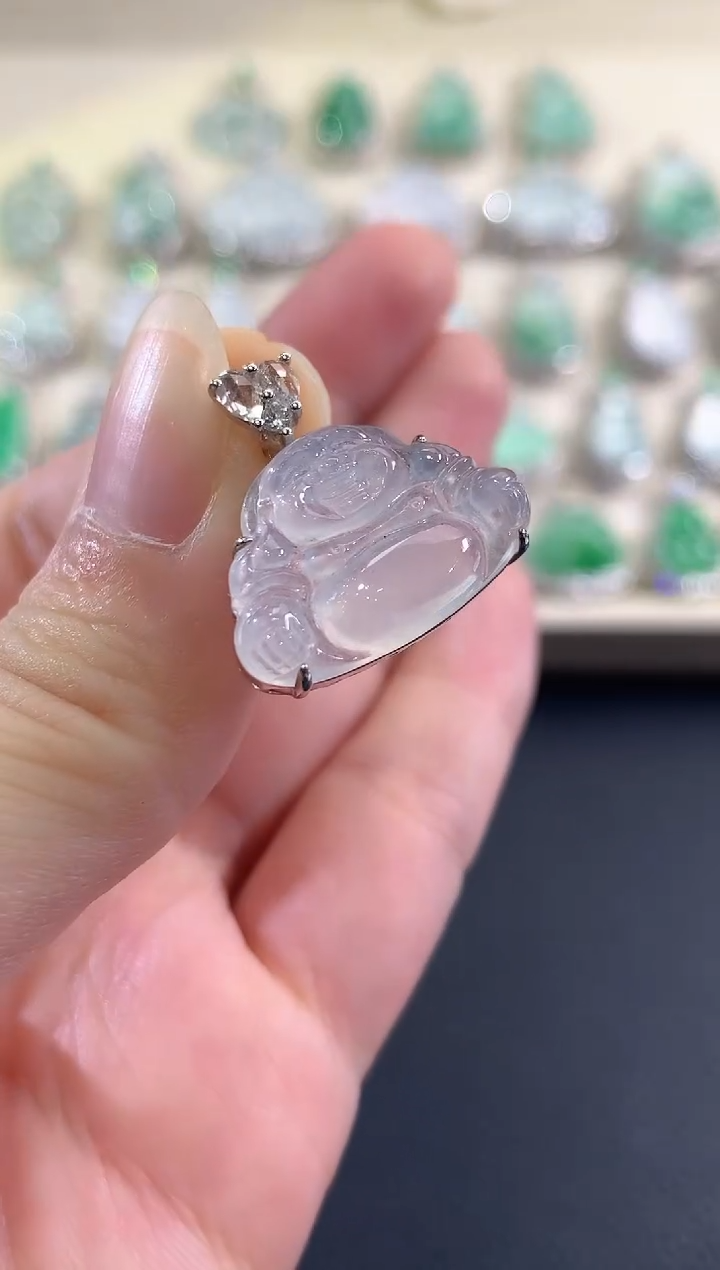 吊坠(不含链)18K金镶嵌翡翠b46多样性一件发货