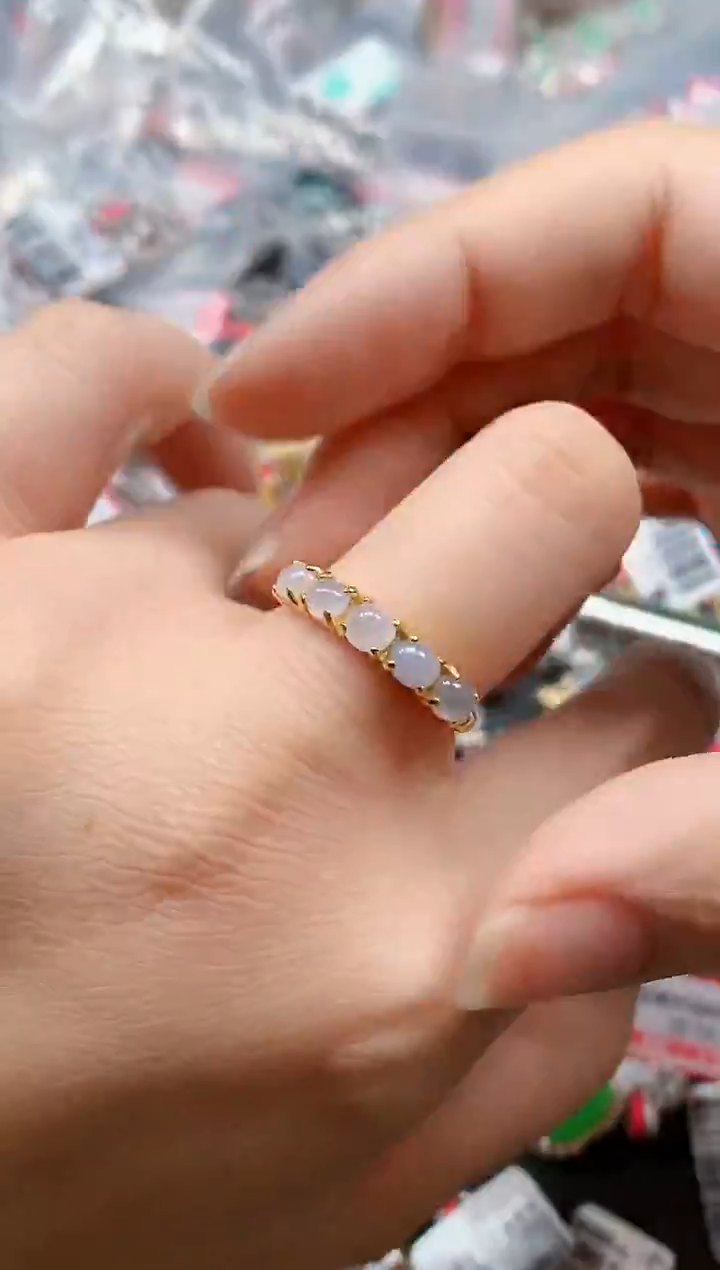 银S925镶嵌戒指翡翠天然A货缅甸翡翠