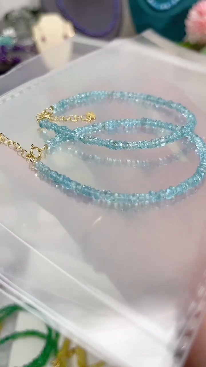 【闪购商品】磷灰石手链银S925镶嵌小刻69