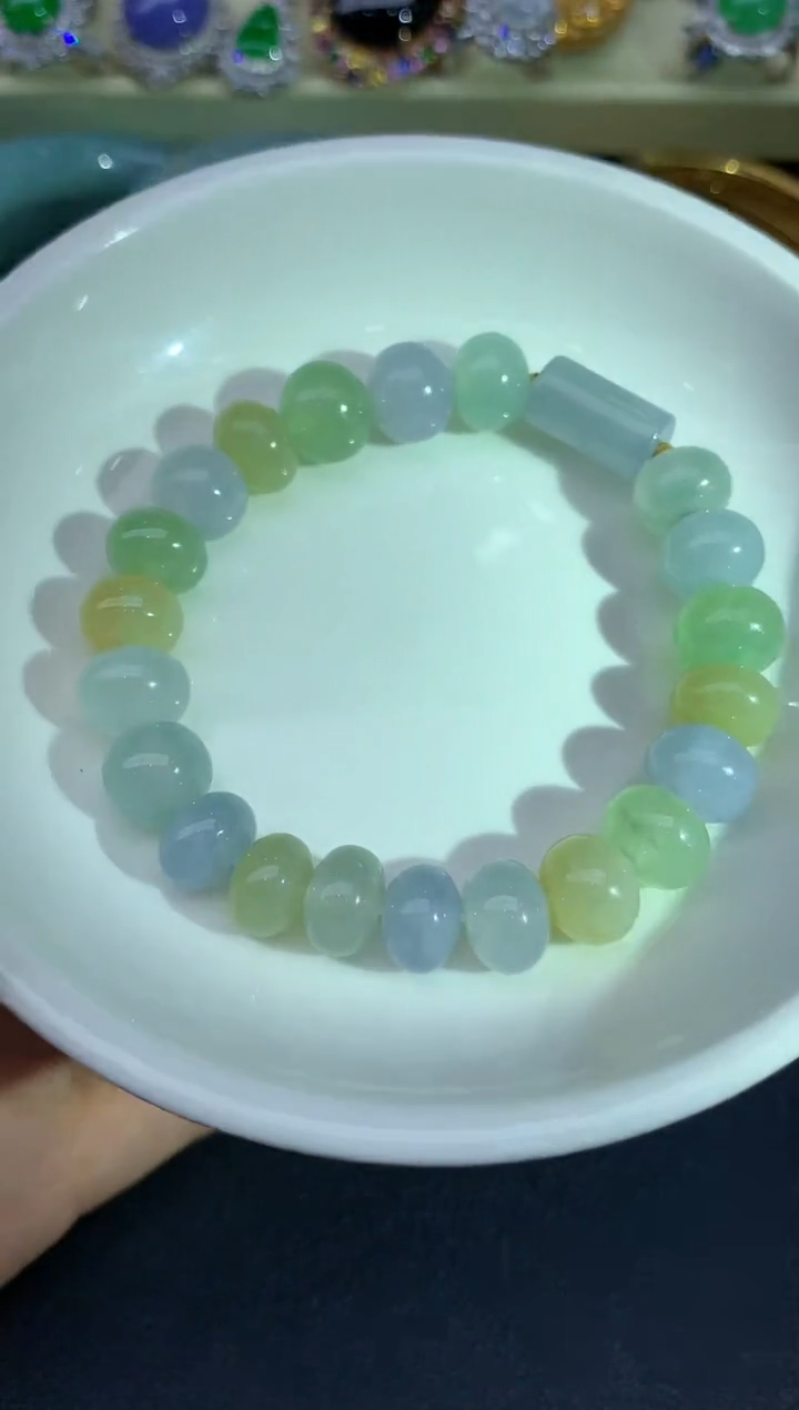 18K金镶嵌手串翡翠315-雪姐翡翠天天见