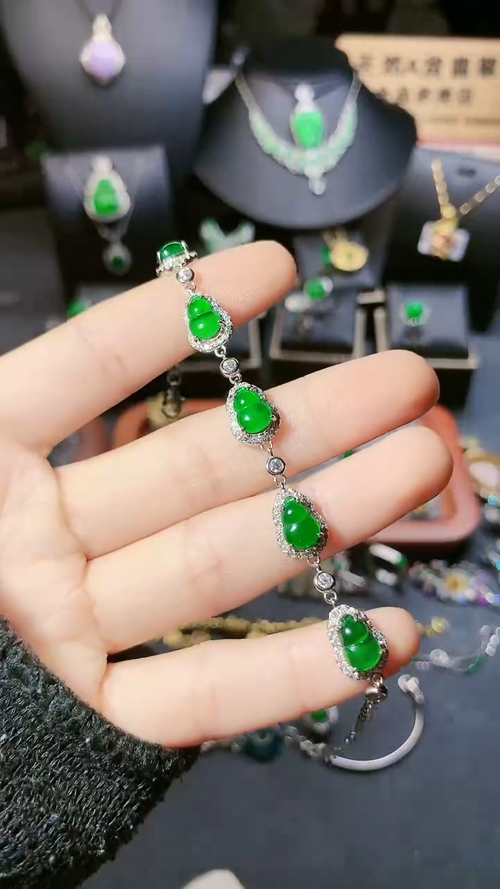 【闪购商品】翡翠手链银S925镶嵌手链