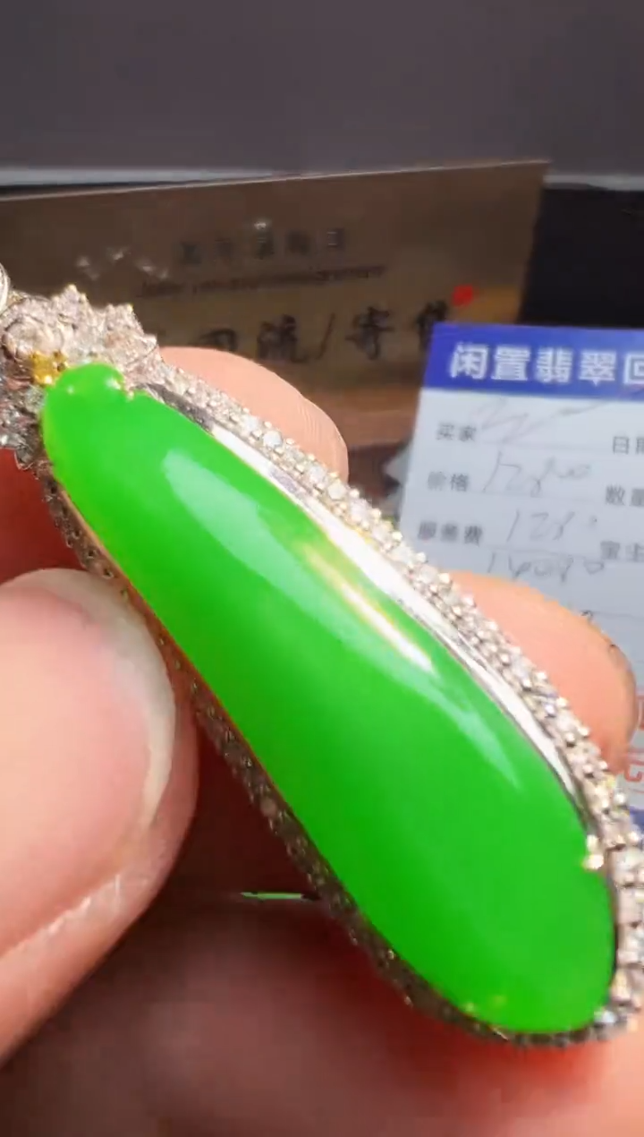 【闪购商品】翡翠颈饰18K金镶嵌翡翠回流