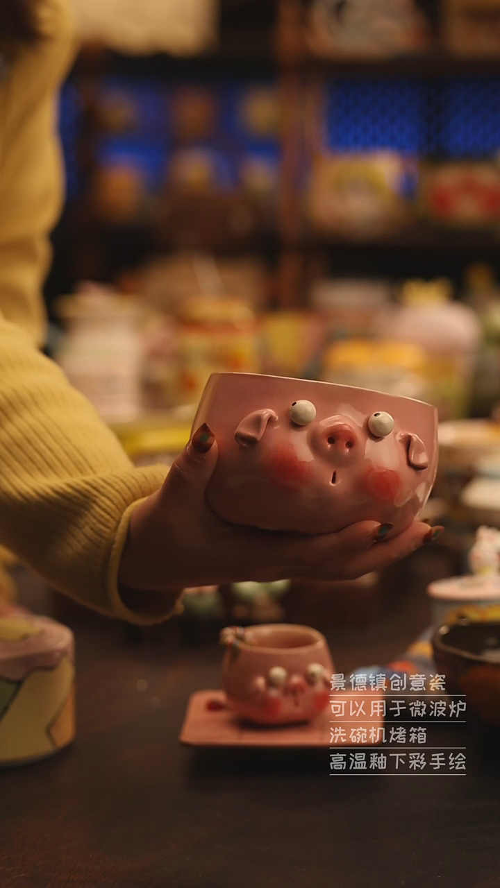 陶瓷景德镇可爱陶瓷釉下彩绘设计师款