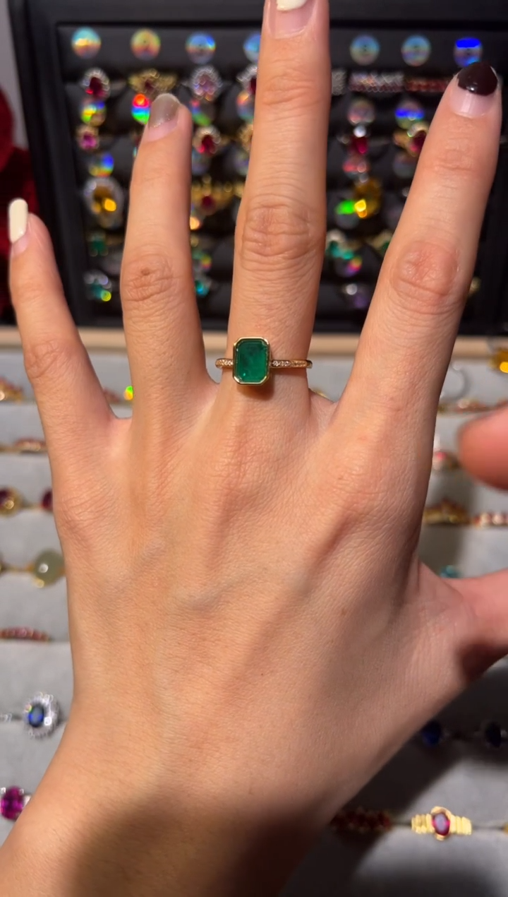 【闪购商品】祖母绿戒指银S925镶嵌00000