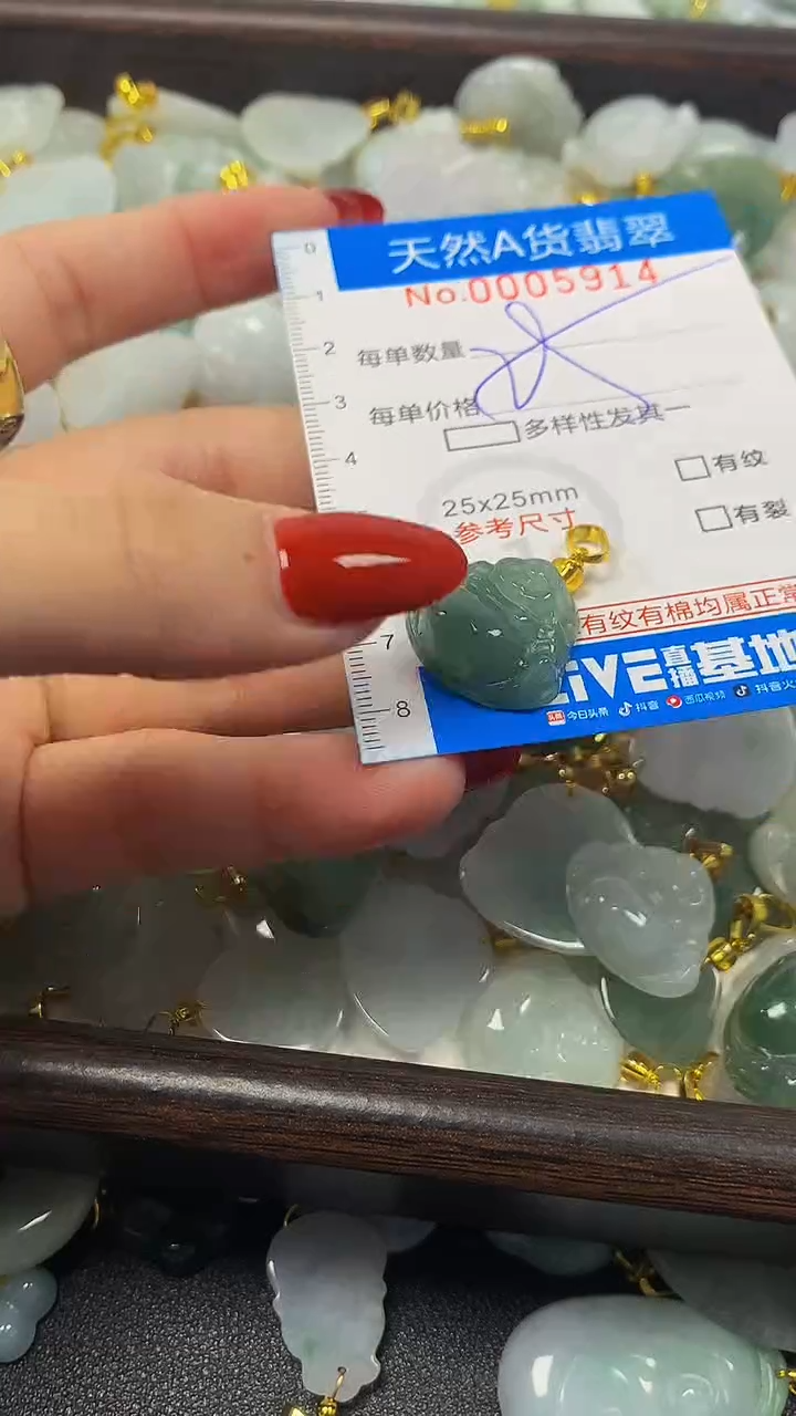 颈饰未镶嵌翡翠净货挂件-5914