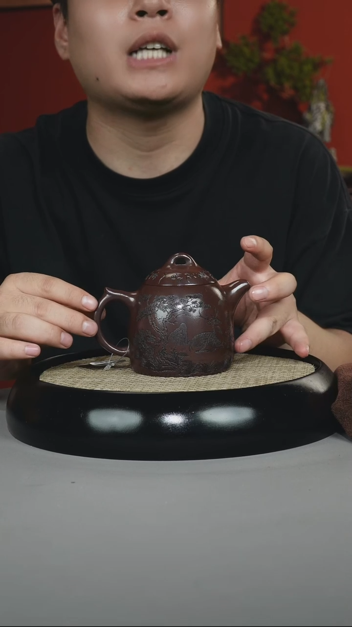 茶壶紫砂石红 秦权 一鹿有你 