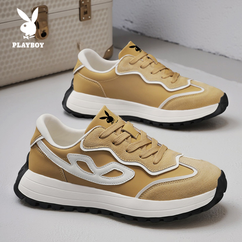 PLAYBOY/花花公子休闲鞋2025新款男士百搭厚底时尚阿甘跑步运动鞋