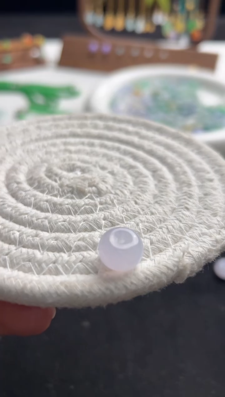 【闪购商品】定制翡翠未镶嵌粉紫鼓珠1280+128-nxl111