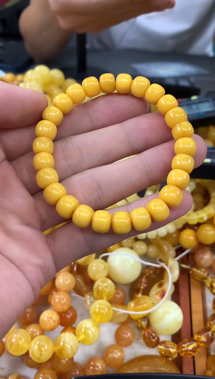 未镶嵌蜜蜡裸石手串