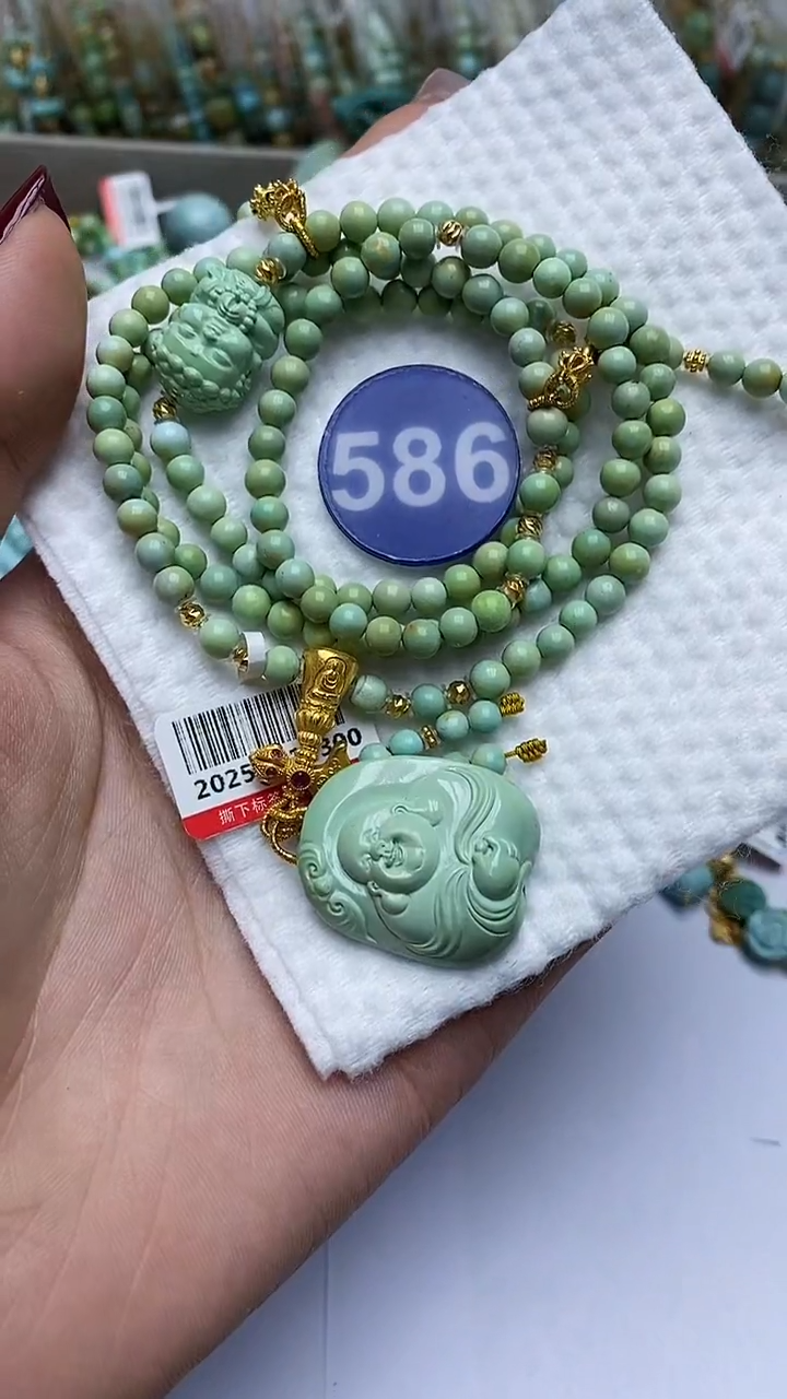 【闪购商品】绿松石项链18K金镶嵌586