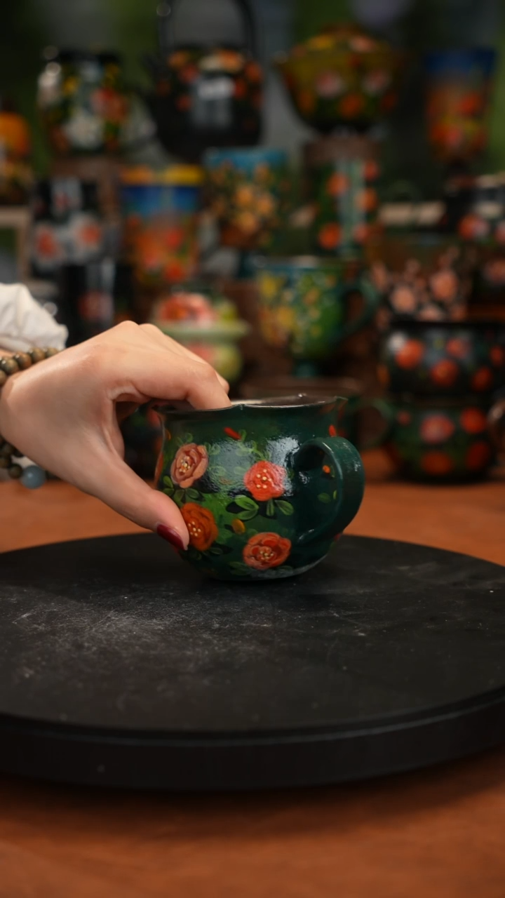 紫砂油画手绘釉下彩