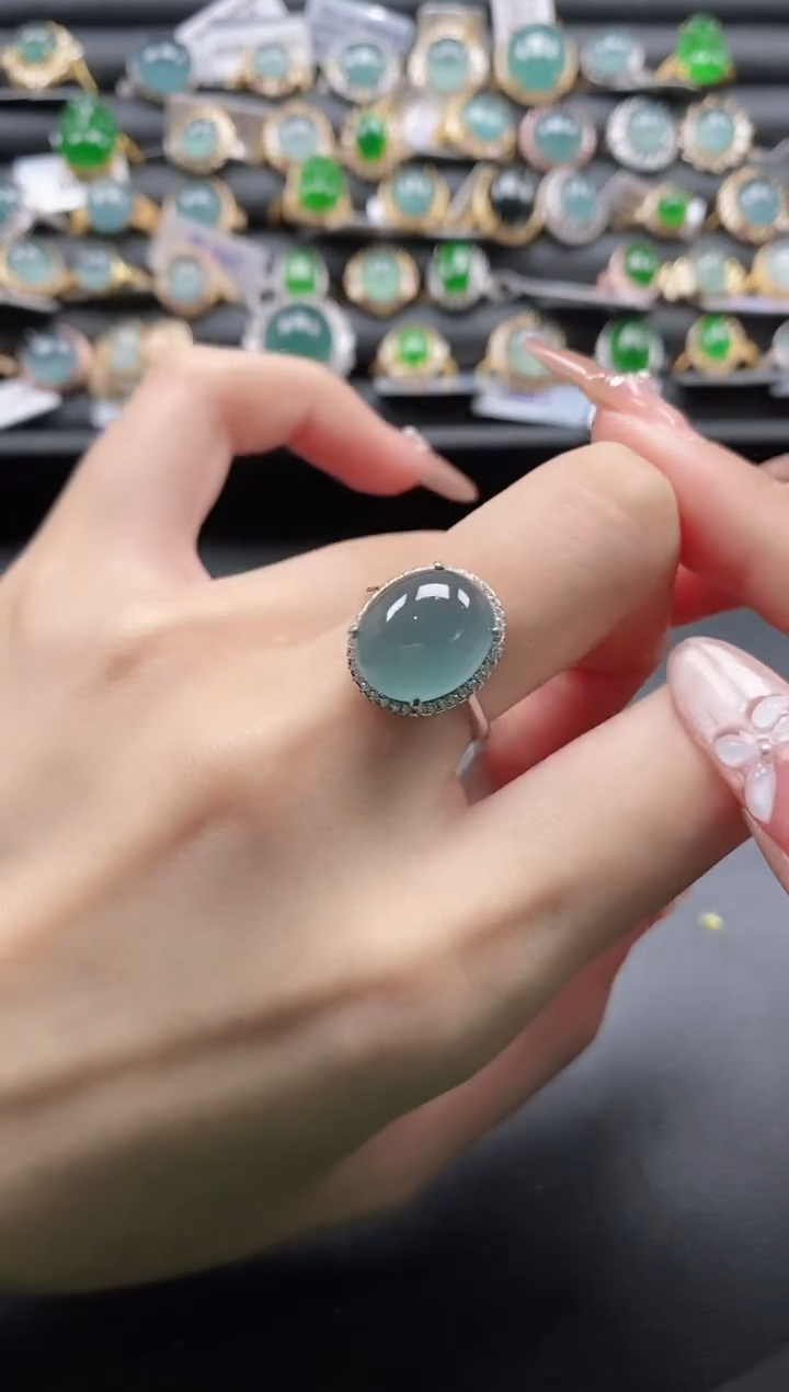 【闪购商品】翡翠戒指银S925镶嵌111111