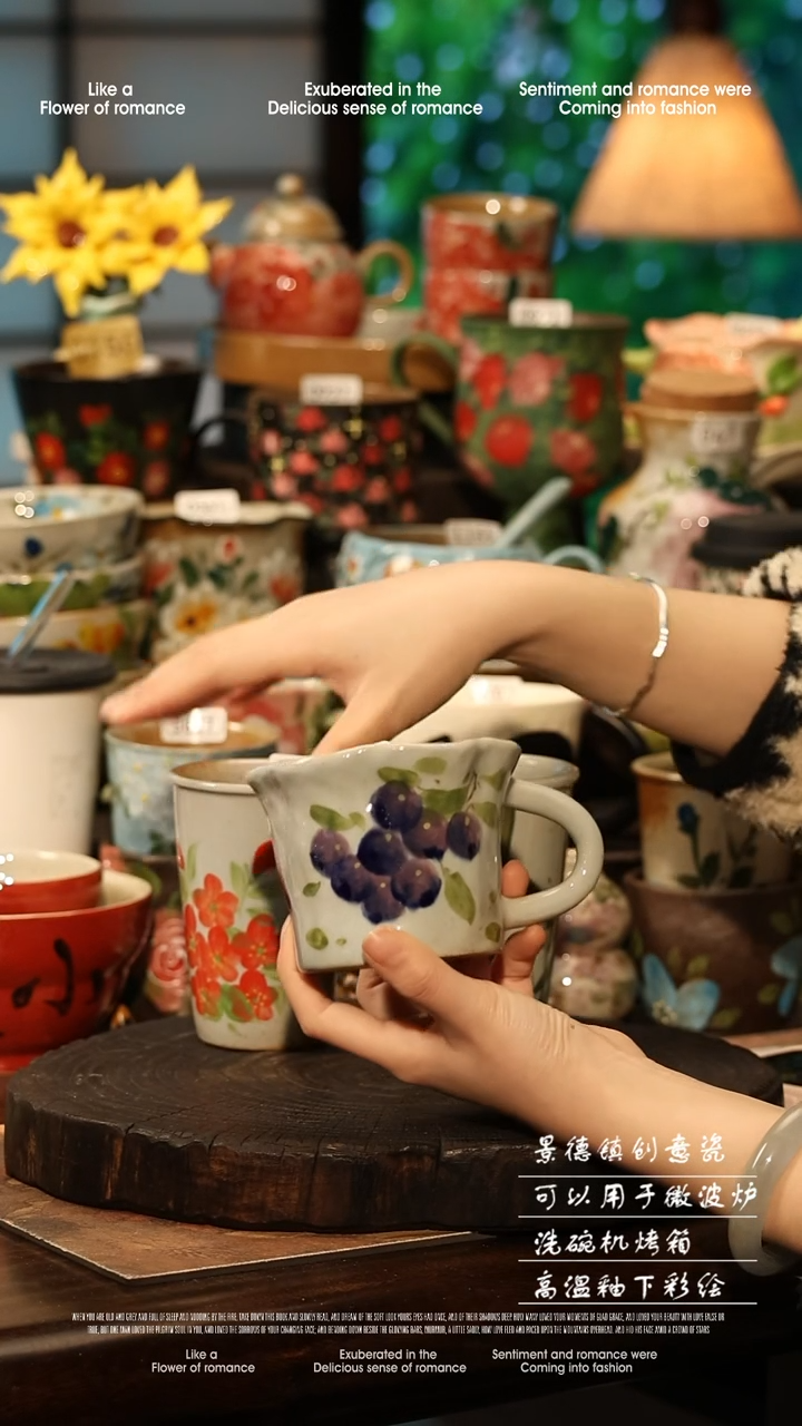陶瓷景德镇高温釉下彩手工手绘款式@A0693@