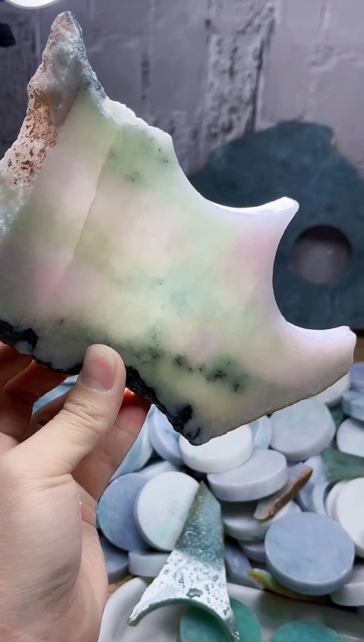 裸石翡翠天然翡翠A货石 南 754