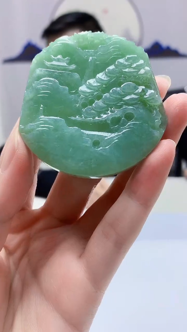 【闪购商品】定制翡翠未镶嵌5152zm-毛货挂件山水302