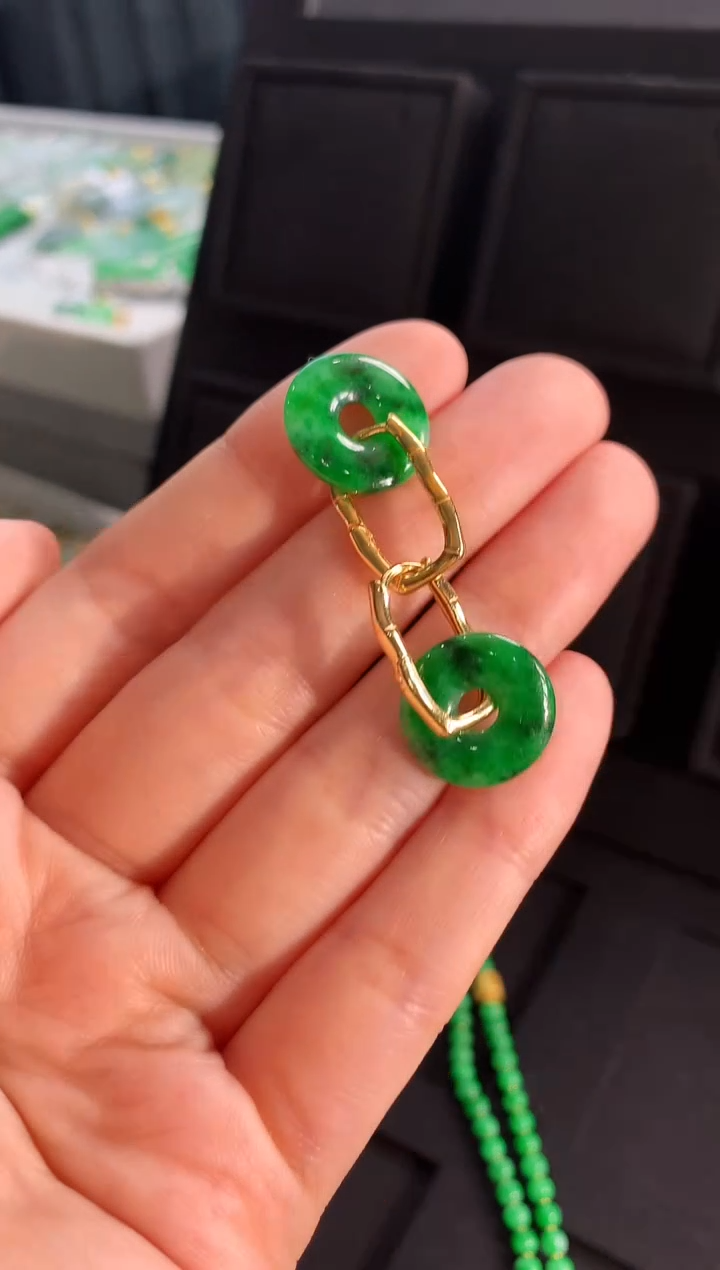 【闪购商品】翡翠耳饰银S925镶嵌耳饰