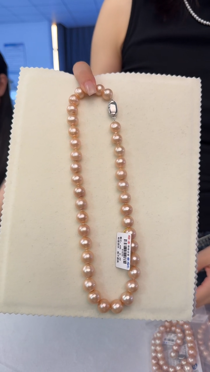 淡水珍珠未镶嵌项链淡水日出时尚百搭珍珠项链10-12mm