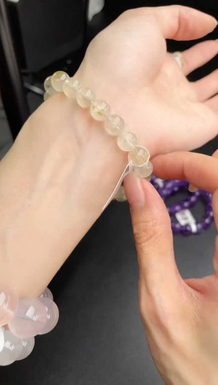 【闪购商品】水晶手链未镶嵌冰透体金发晶8mm