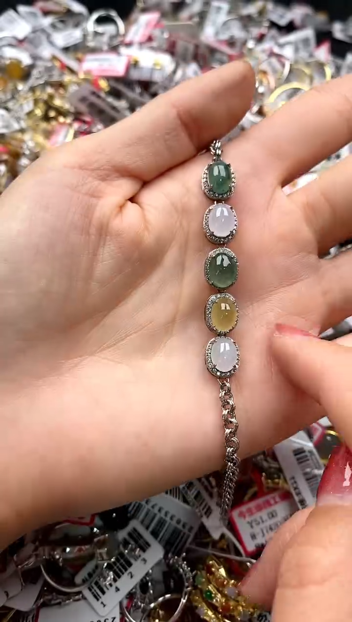 【闪购商品】翡翠戒指银S925镶嵌222222    9