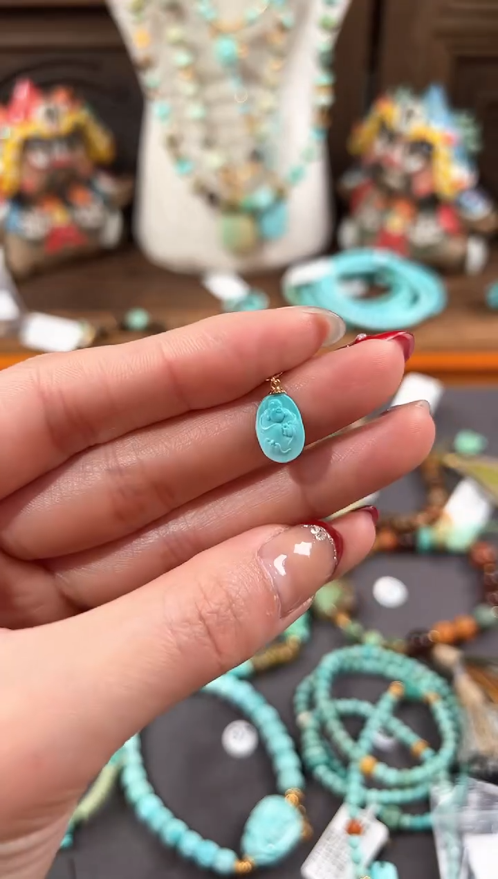 【闪购商品】绿松石提溜18K金镶嵌绿松石提溜