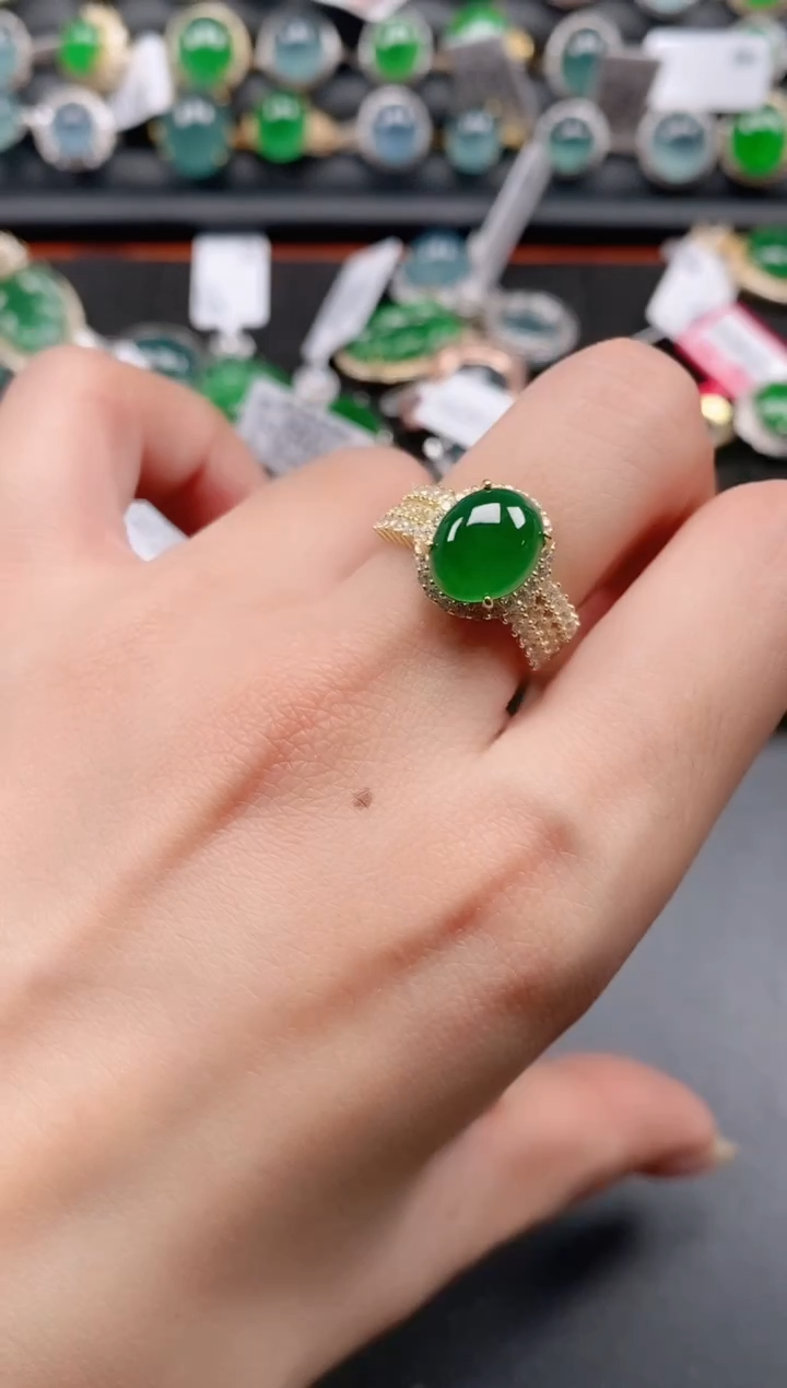 银S925镶嵌戒指翡翠1111