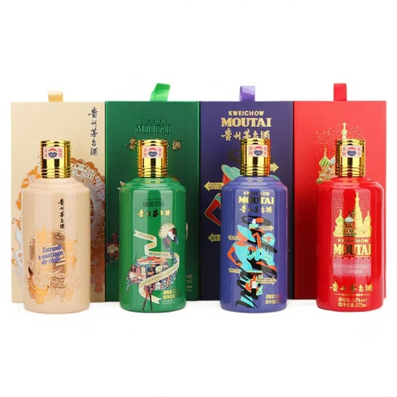 KWEICHOW MOUTAI/贵州茅台【随机发】走进四国【375ml】单瓶53度375ml