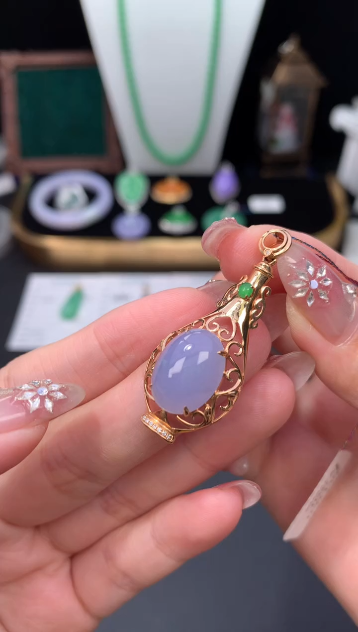 18K金镶嵌定制翡翠48小时鉴赏期 退货不扣服务费