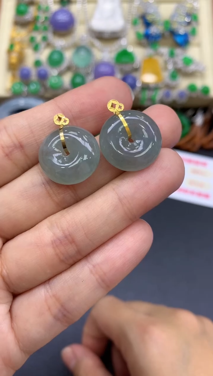 颈饰18K金镶嵌翡翠24-中国好珍宝