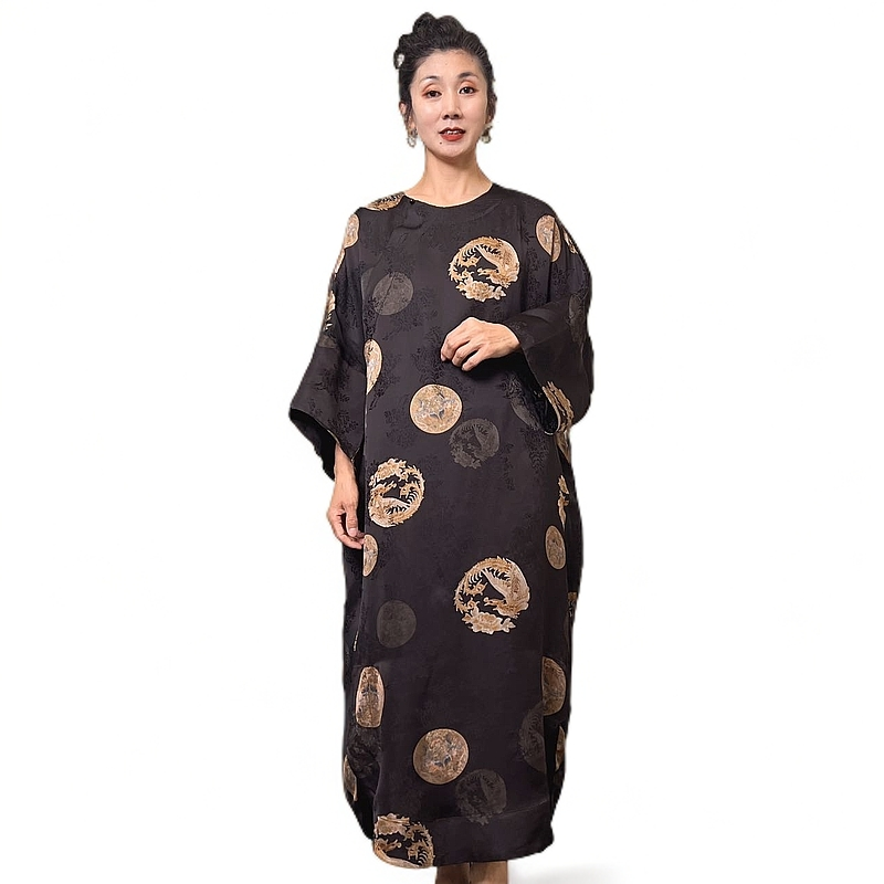 新中式花萝交织凤舞九天双面提花新中式连衣裙