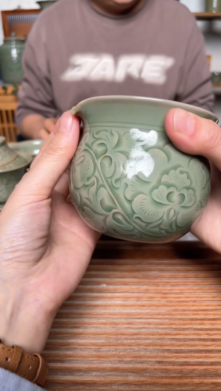 【闪购商品】其他纯手工缠枝451牡丹手抓公道杯
