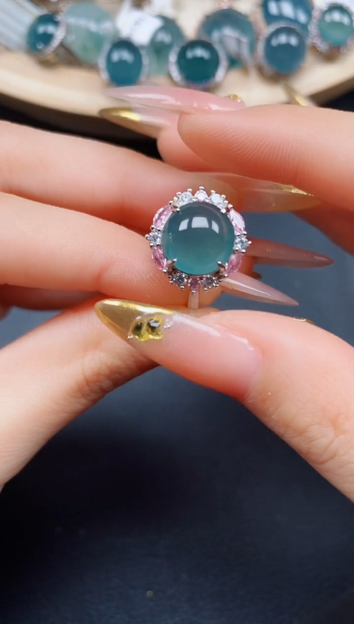 【闪购商品】翡翠戒指银S925镶嵌翡翠