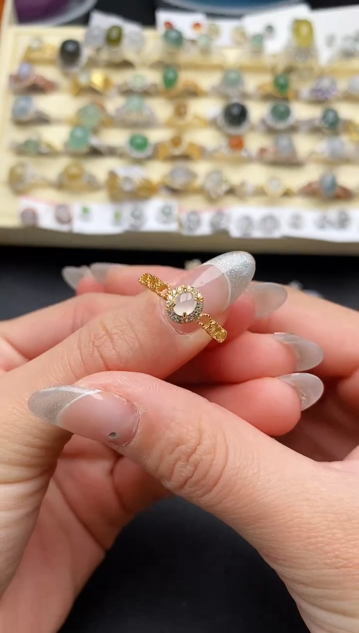 【闪购商品】翡翠戒指银S925镶嵌111111111+2