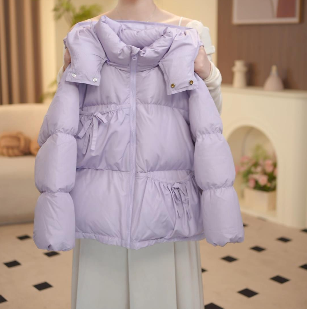 波波鹅女童棉服外套女孩面包服冬装2025新款儿童加厚棉衣--Y6232