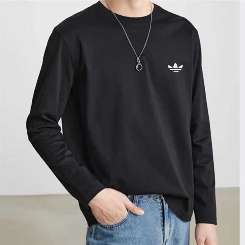 【AA男女同款】长袖T恤圆领潮牌刺绣宽松运动百搭港风纯棉时尚