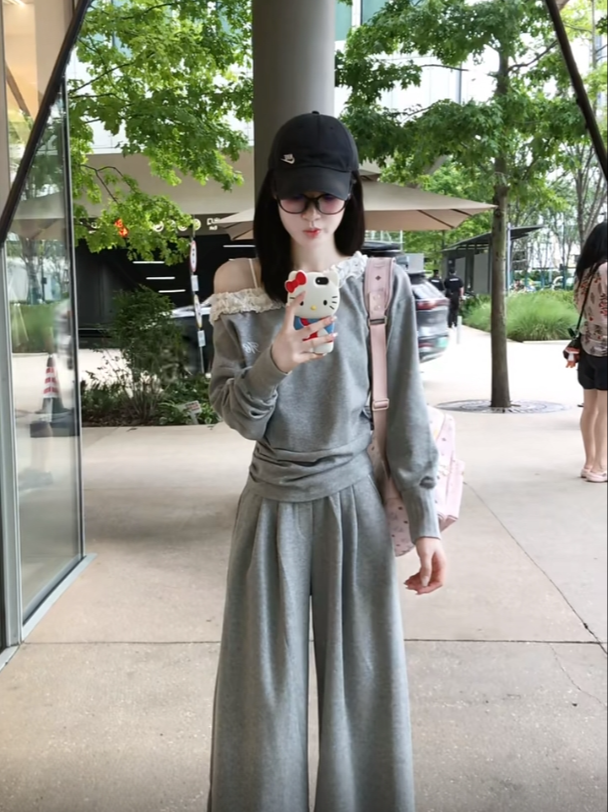 【DMXJ大梦想家】甜美气质蕾丝花边拼接睡衣女秋季款长裤家居服套装