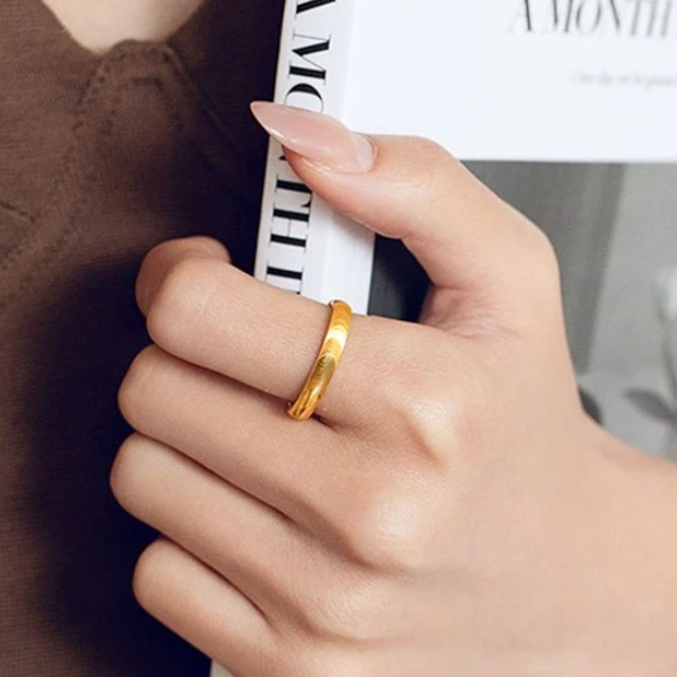 【质检发货】DY 18K金爆款猫眼拉丝戒指