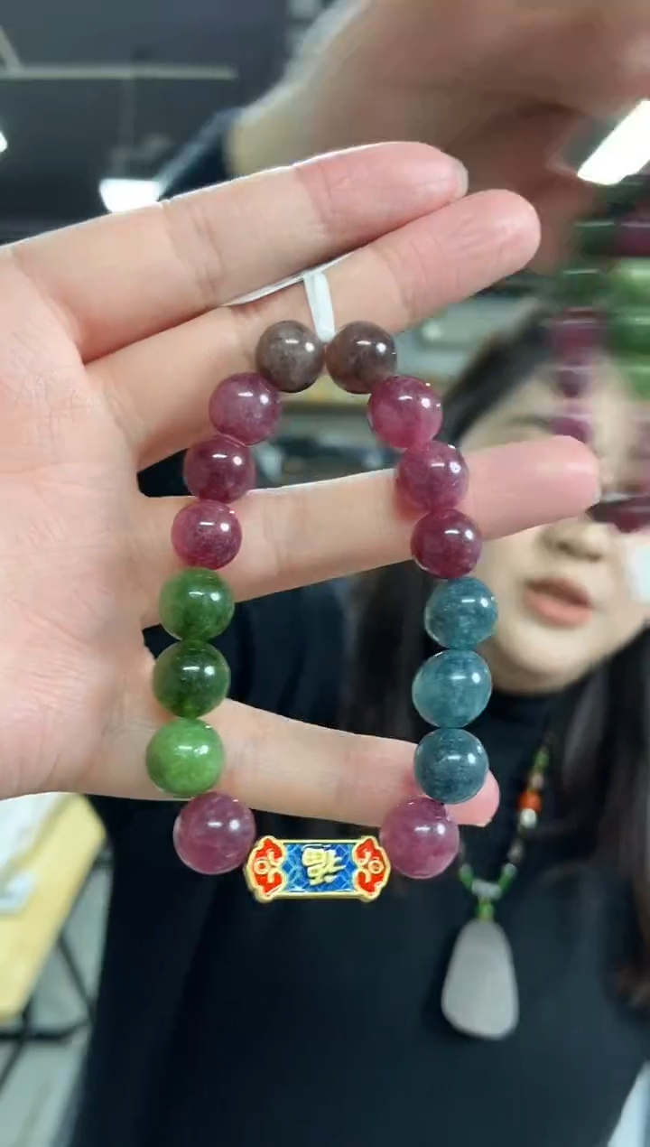 【闪购商品】碧玺手串未镶嵌多样性发其一颜色微差