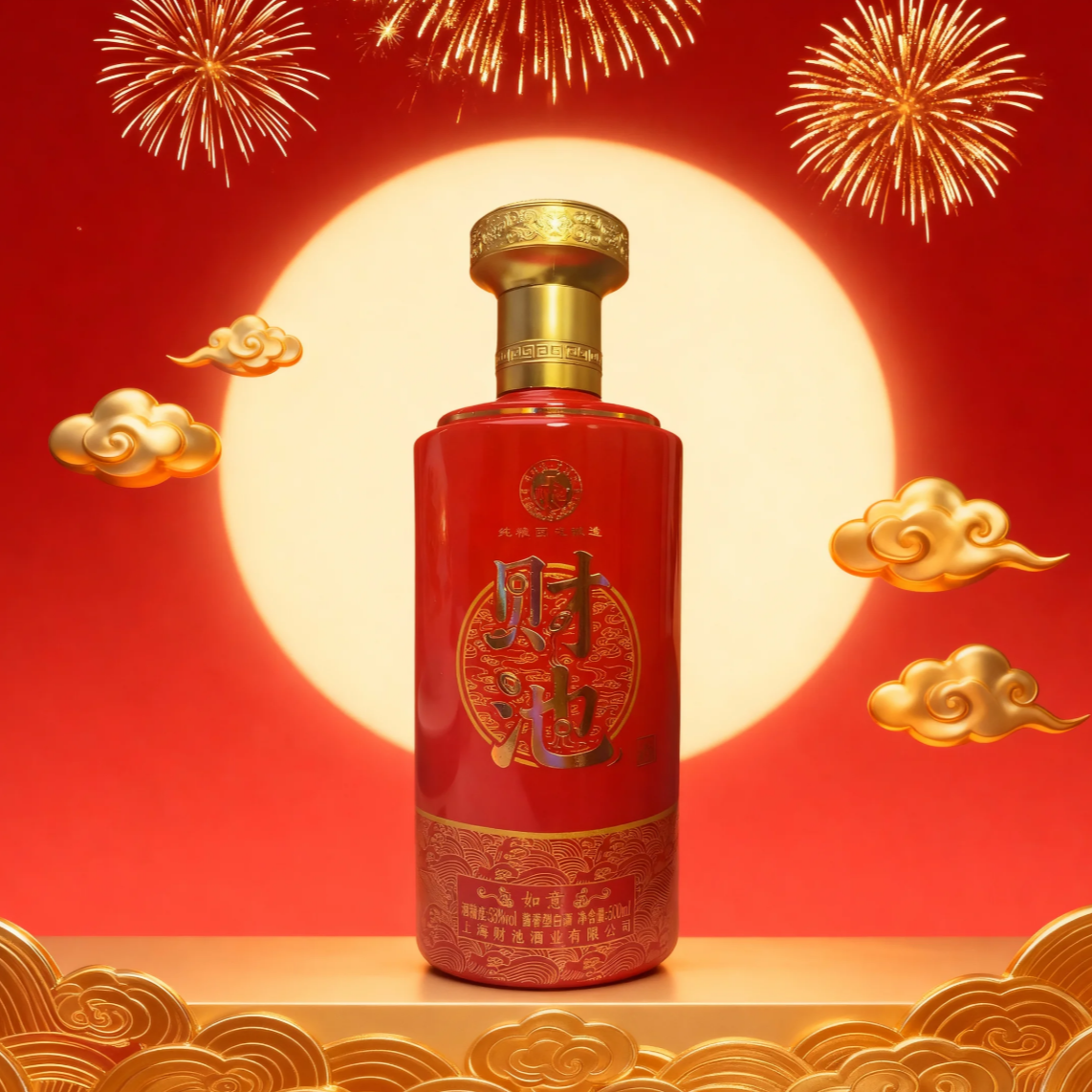 财池特价(一箱4瓶)高端送礼53度500ml酱香型白酒如意53%Vol