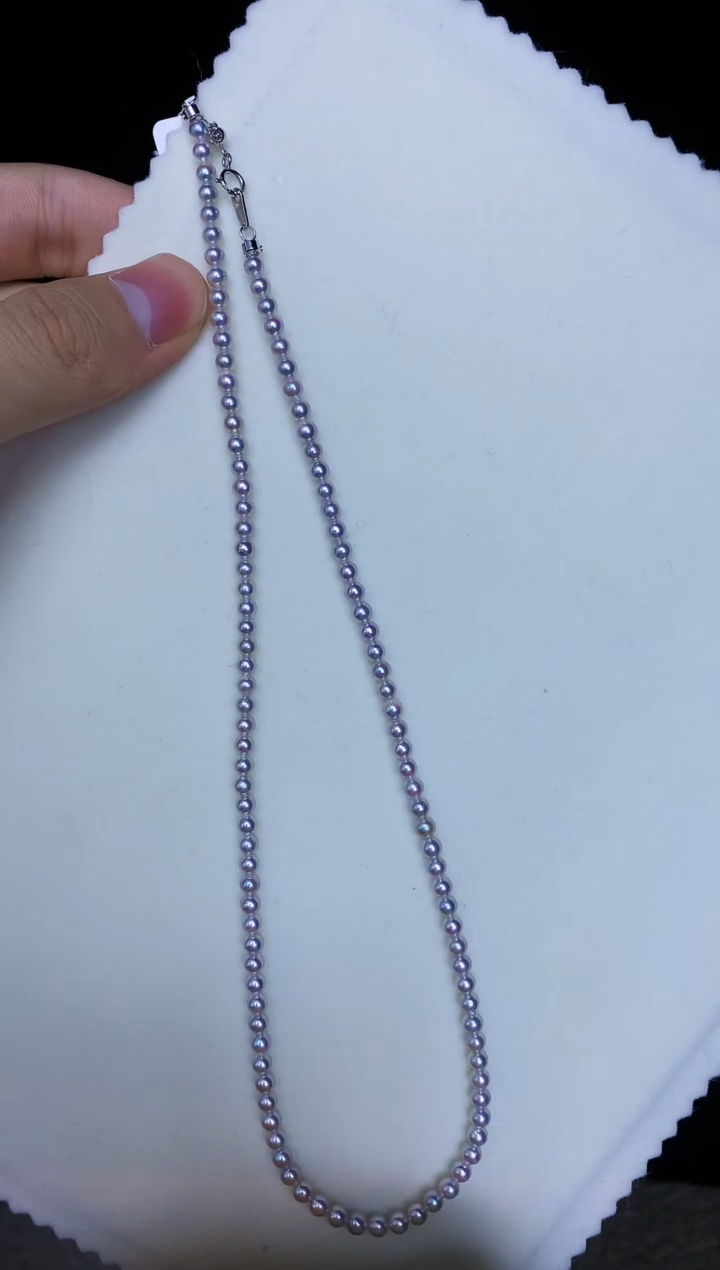 银S925镶嵌DA海水珍珠  GD250 3-4 真多麻baby链