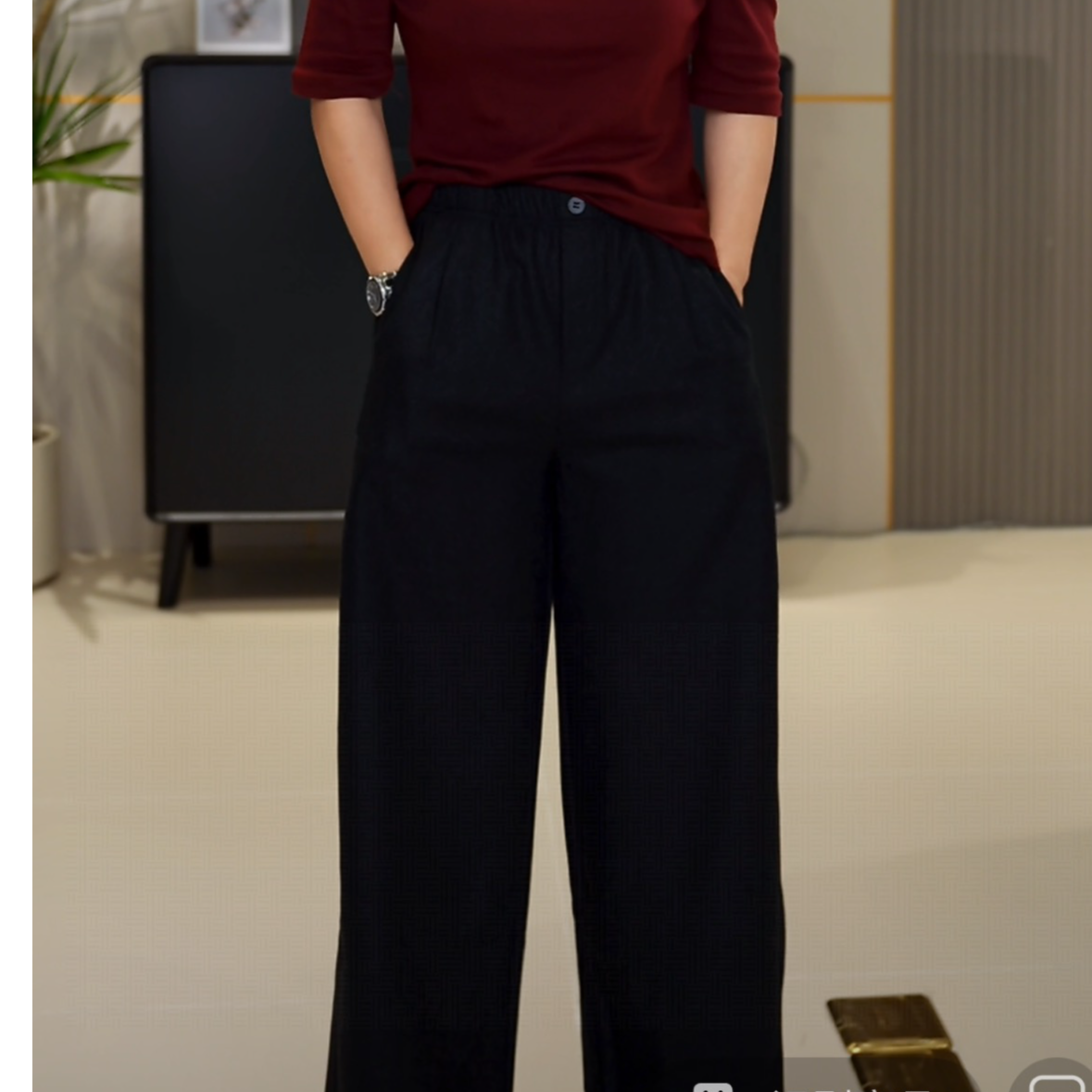 【卿她】奶奶裤2025新款松紧腰休闲奶奶裤休闲微胖女装显瘦套装