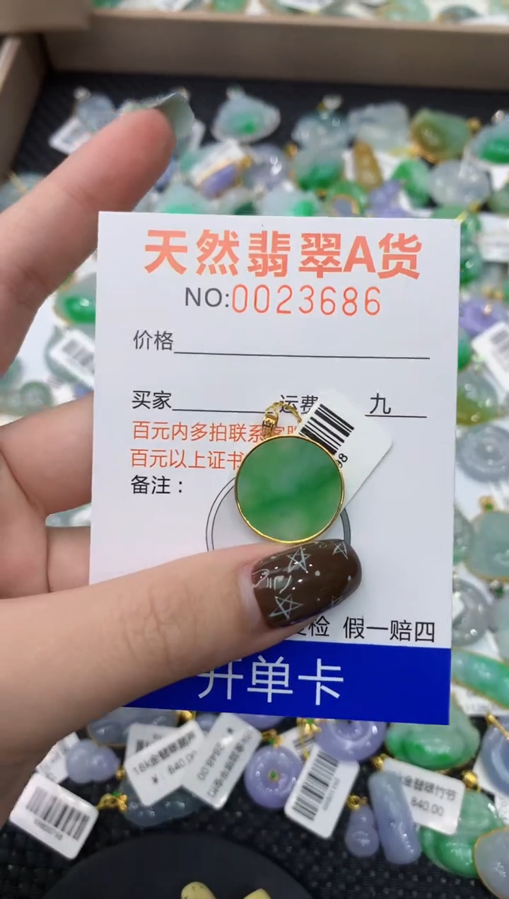 【闪购商品】翡翠颈饰18K金镶嵌1111111111