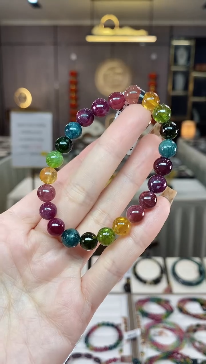 【闪购商品】碧玺单圈手串8mm+未镶嵌一物一证dan