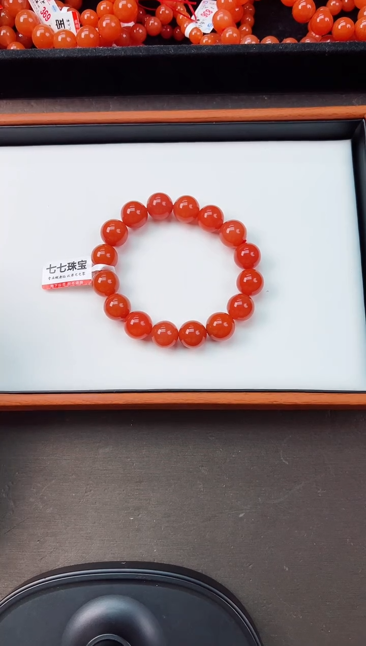 【闪购商品】南红玛瑙手串未镶嵌滴水洞亮光高品13+一条