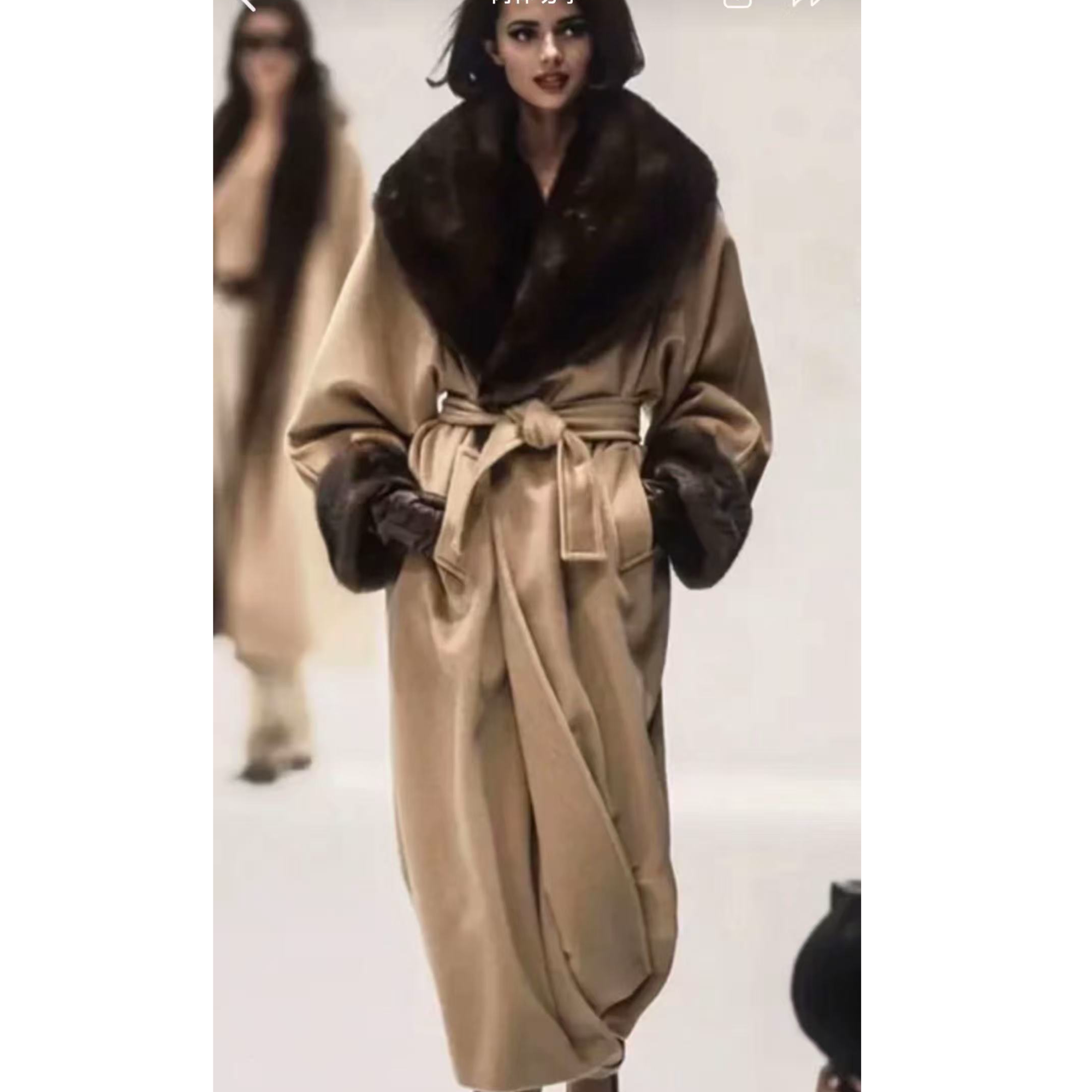 原创设计山羊绒大衣设计师轻奢