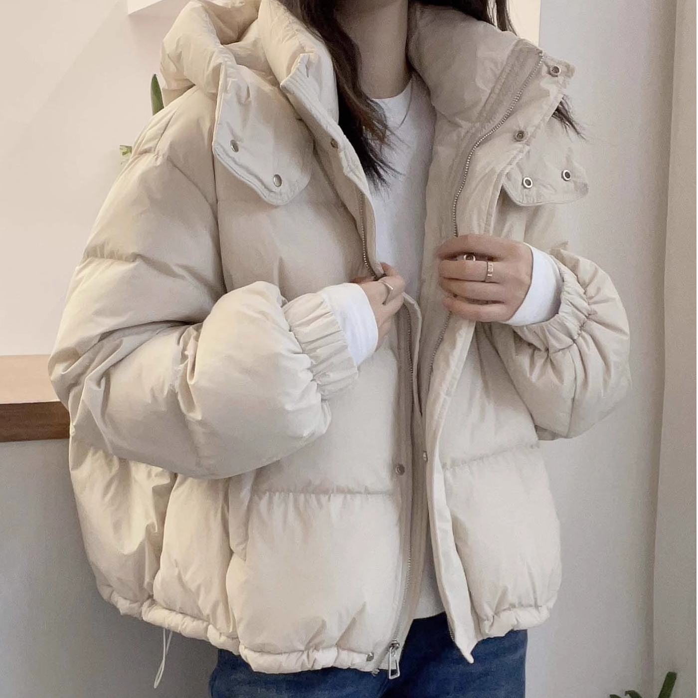 小棉袄女短款2025冬季新款韩版宽松大码棉衣连帽时尚小个子棉服潮