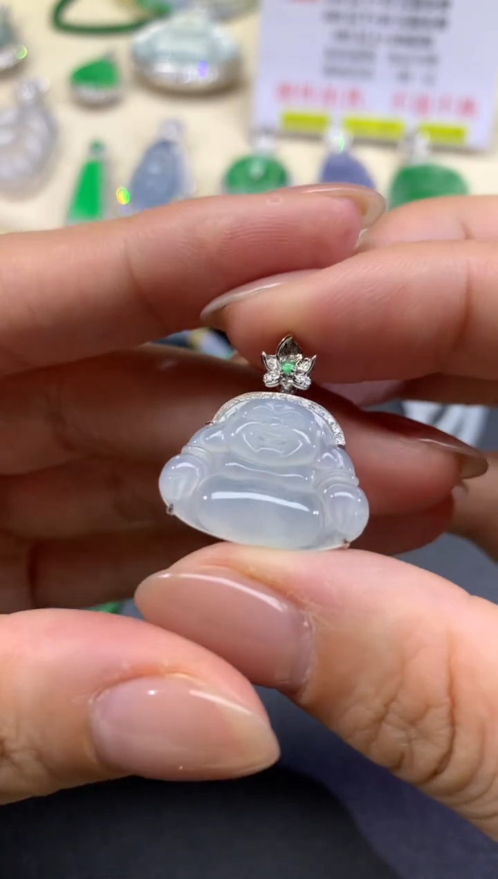 【闪购商品】翡翠吊坠(不含链)18K金镶嵌33