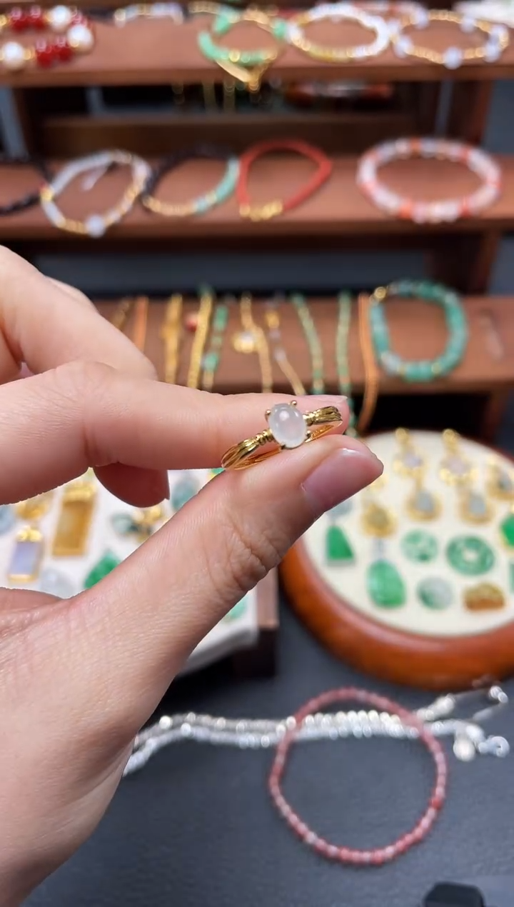 【闪购商品】翡翠戒指银S925镶嵌一个  JK305