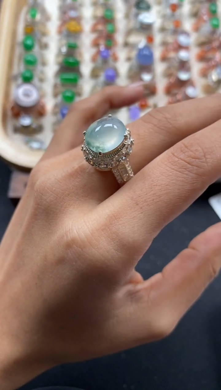 未镶嵌戒指翡翠缅甸天然a货翡翠有纹