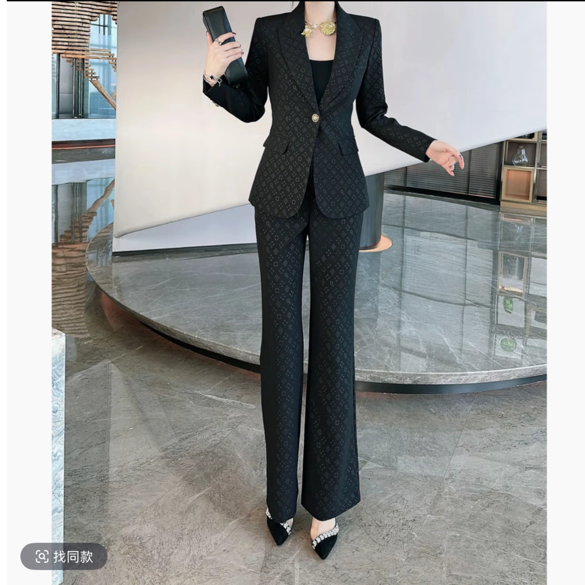 1364法式休闲风时尚套装时尚正装秋冬女装显瘦秋季阔腿